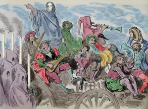 Penitents and musicians - scene from Don Quixote, 19th century.  Creator: Gustave Doré.