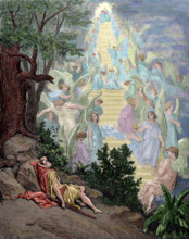 Jacob's Dream - Genesis Chapter XXVIII, Old Testament, 19th century. Creator: Unknown.