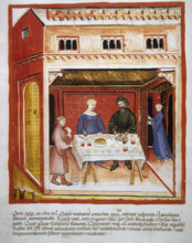 Preparing animal eyes, 14th century.  Creator: Unknown.