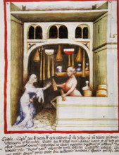 Candles selling, 14th century.  Creator: Unknown.