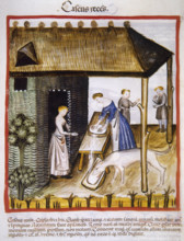 Fresh or unmatured cheese, 14th century.  Creator: Unknown.