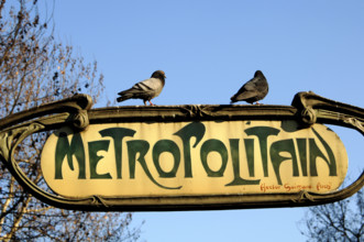 Metro station by Hector Guimard (1867-1942), Art Nouveau style, Paris, France, 2008. Creator: Unknown.