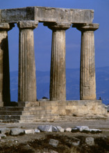 Apollo Temple, Ancient Corinth city, Greece, 540 BC, (2005).  Creator: LTL.