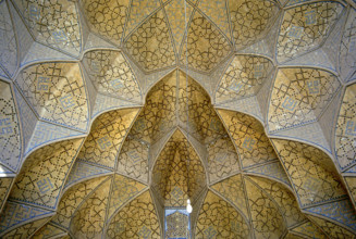 Decorative muqarnas vaulting in the Iwan entrance, Jameh (Friday) Mosque, Isfahan, Iran, 2000. Creator: Unknown.