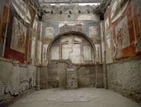 Mural paintings on the walls of College of the Augustales, Herculaneum, Italy, 1st century AD (2002) Creator: LTL.