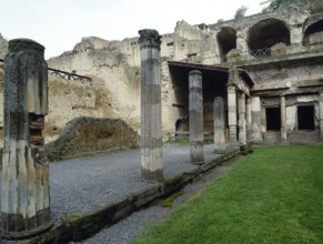Ruins of palaestra (wrestling school), Herculaneum, Italy, 2002. Creator: LTL.