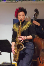 Hannah Horton, Hannah Horton Quartet, East Grinstead Jazz Club, West Suusex, Jan 2025. Creator: Brian O'Connor.