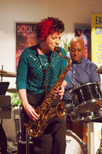Hannah Horton, Hannah Horton Quartet, East Grinstead Jazz Club, West Suusex, Jan 2025. Creator: Brian O'Connor.