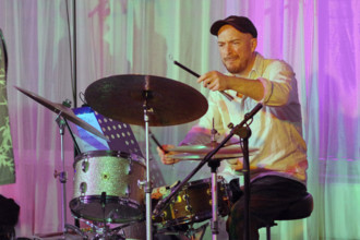 Jay Davis, Eddie Parker’s Airborn, Watermill Jazz Club, Dorking, Surrey, March 2025. Creator: Brian O'Connor.