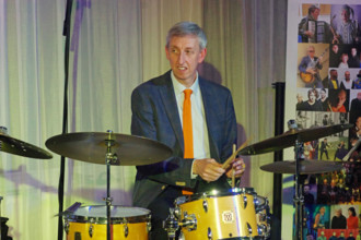 Steve Brown, Anais Reno Quartet, Watermill Jazz Club, Dorking, Surrey, July 2024. Creator: Brian O'Connor.