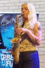 Jemima Whyte, International Women’s Day, NJA Fundraiser, Baptist Church, Loughton, Essex, 2025. Creator: Brian O'Connor.