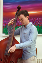 Jack Garside, Sam Braysher Quartet, Clocktower Cafe Jazz Club, Croydon, London, March 2025. Creator: Brian O'Connor.