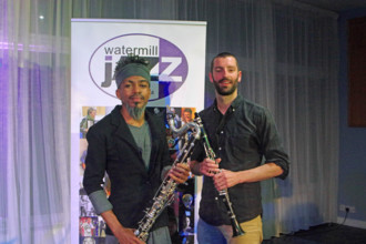 Julien Stella and Bastien Weeger, NoSax NoClar, Watermill Jazz Club, Dorking, Surrey, May 2024. Creator: Brian O'Connor.