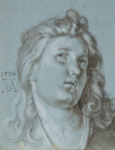 Head of the angel playing a lute (from the Feast of the Rose Garlands), 1506. Creator: Dürer, Albrecht (1471-1528).