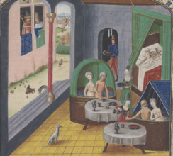 The baths of Sergius Orata. Miniature from Dits et faits mémorables by Valerius Maximus, c1450-1475. Creator: Anonymous master.
