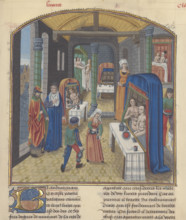 The baths of Sergius Orata. Miniature from Valerius Maximus, 15th century. Creator: Anonymous master.