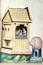 Turkish bath. Miniature from Bellifortis by Konrad Kyeser, 15th century. Creator: Anonymous master.