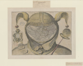 O caput elleboro dignum (Fool's Cap Map of the World), c1590. Creator: Gourmont, Jean de, (after) (1506-1551).