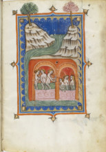 Miniature from De balneis puteolanis by Petrus de Ebulo, 14th century. Creator: Anonymous master.