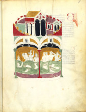 Miniature from De balneis puteolanis by Petrus de Ebulo, 1392. Creator: Anonymous master.