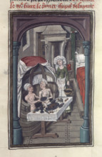 The baths of Sergius Orata. Miniature from Valerius Maximus, 15th century. Creator: Anonymous master.