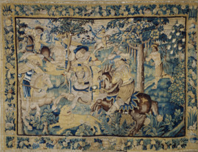 Lion Hunting. Tapestry, 17th century. Creator: Anonymous master.