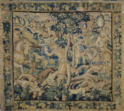 Hare Hunting. Tapestry, 17th century. Creator: Anonymous master.