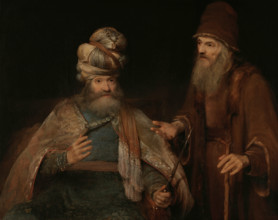 The prophet Nathan admonishes King David. Creator: Gelder, Aert de (1645-1727).