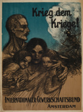 War to War! International Trade Union Confederation, Amsterdam, 1922. Creator: Steinlen, Théophile Alexandre (1859-1923).