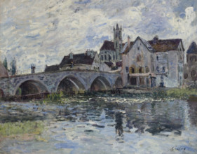 Le Pont de Moret, effet d'orage, 1887. Creator: Sisley, Alfred (1839-1899).