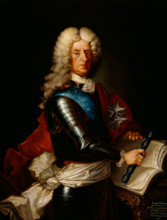 Jacques François de Chastenet, Marquis de Puységur (1656-1743), with his marshal's baton. Creator: Anonymous.