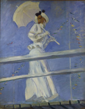 Young Woman with a Parasol on a Jetty, c1900. Creator: Helleu, Paul César (1859-1927).