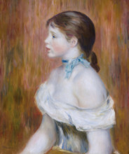 Jeune fille au ruban bleu (Girl with blue ribbon), 1888. Creator: Renoir, Pierre Auguste (1841-1919).