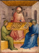 Saint Augustine and Alypius Receiving Ponticianus, c1413. Creator: Niccolò di Pietro (active 1394-1427).