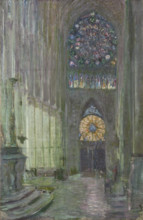 Interior of Reims Cathedral, c1892. Creator: Helleu, Paul César (1859-1927).