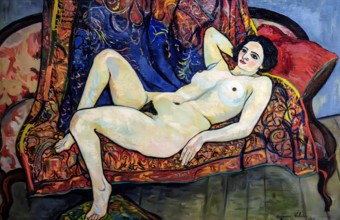 Nude on the red sofa, 1920. Creator: Valadon, Suzanne (1865-1938).