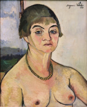 Self-portrait with bare breasts (Autoportrait aux seins nus), 1931. Creator: Valadon, Suzanne (1865-1938).
