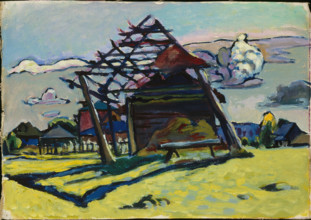 Akhtyrka. Frame for a Haystack and Farm, 1917. Creator: Kandinsky, Wassily Vasilyevich (1866-1944).
