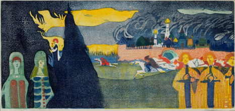 Verfolgung (Pursuit), 1907. Creator: Kandinsky, Wassily Vasilyevich (1866-1944).