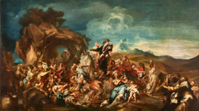 Moses striking the Rock, End of 17th-Early 18th century. Creator: De Ferrari, Gregorio (1647-1726).