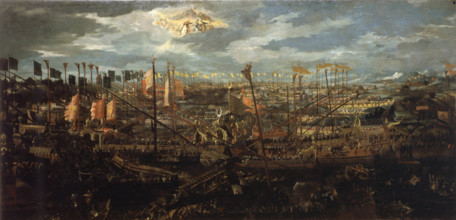 The Battle of Lepanto on 7 October 1571, c1590. Creator: Anonymous.