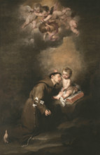 Saint Anthony of Padua with the Infant Jesus, 1668-1669. Creator: Murillo, Bartolomé Estebàn (1617-1682).