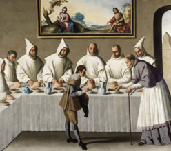 Saint Hugh in the Carthusian Refectory, c1655. Creator: Zurbarán, Francisco, de (1598-1664).