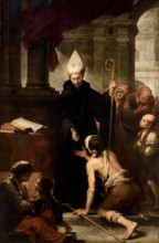 Saint Thomas of Villanueva giving alms to the poor, 1668-1669. Creator: Murillo, Bartolomé Estebàn (1617-1682).
