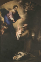 Saint Felix of Cantalice with the Christ Child before the Virgin , 1668-1669. Creator: Murillo, Bartolomé Estebàn (1617-1682).