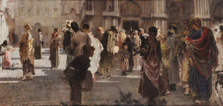 Favretto at the Liston, 1893-1894. Creator: Prati, Eugenio (1842-1907).