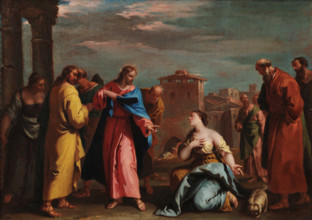 Christ and the Woman Taken in Adultery, 1727-1729. Creator: Ricci, Sebastiano (1659-1734).