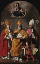 Saint Nicholas between Saints Januarius and Severus, 1614-1615. Creator: Vitale, Filippo (1585-1650).