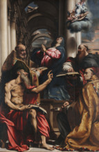 Dispute of four Church Fathers on the Immaculate Conception, c1528. Creator: Pordenone, Giovanni Antonio (1483-1539).