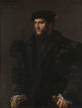 Portrait of a Gentleman in Black (Girolamo de Vincenti?), 1535. Creator: Girolamo da Carpi (Girolamo Sellari) (1501-1556).